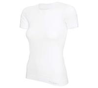 BRUBECK enges Kurzarmshirt Damen | Shirt Kurzarm atmungsaktiv für Frauen | weißes Unterhemd | Short Sleeve Crewneck T-Shirt | Shortsleeve Cotton | 55% Baumwolle | SS00970A | Gr. M | White