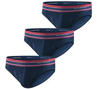BRUBECK Herren Unterwäsche Slip 3er Pack I Männer Slips nathlos I atmungsaktive Unterhose schnell trocknend | Mens Underwear | Wandern I 37% Merinowolle | Gr. XXL, Marineblau | BE10110