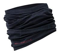 BRUBECK X-PERT Merinowolle Halswärmer Damen & Herren | Halstuch Laufen | Funktionstuch Sport | 54% Merino Gesichtstuch Fahrrad | Gesichtsschal | Kälteschutz | Gr. S - M | Black | KM10360
