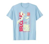 Bruce Lee Be Like Water Retro Martial Arts Poster T-Shirt, Herren, Himmelblau, 3XL