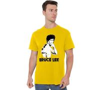 Bruce Lee Suit Splatter Unisex T-Shirt, Gelb, L