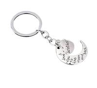 Bruder ich liebe dich bis zum Mond und zurück Schlüsselanhänger Schlüsselanhänger Silber Convenient handled