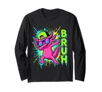 Bruh Axolotl Dabbing Lustiges Salamander-Graffiti-Streetwear Langarmshirt