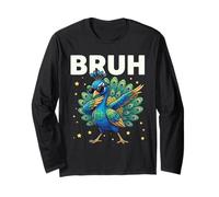 Bruh Dabbing Pfau Sonnenbrille Lustig Dabbing Cute Animal Langarmshirt