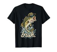 Bruh Funny Bass Fishing Camouflage Boys Kid Youth Camo Humor Preisgünstiges Grafik-T-Shirt