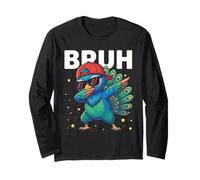 Bruh Lustiger Dabbing Pfau Kinder Jungen Vogelliebhaber Tier Langarmshirt