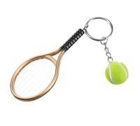 Bruislard Schlüsselanhänger, Neuheit Tennis Schläger Schlüsselring, Kreativer Sport Schlüsselanhänge, Tennisball Anhänger Keychain für Sport Liebhaber Geschenk (Gold)