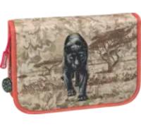 BRUNNEN 1049120221 Federmäppchen „Panther“ Safari World, 2 Klappe(n), braun