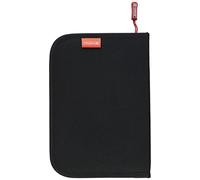 Brunnen 104918790 Schüler-Etui Crinkle (19,5 x 13,5 x 3,5 cm, 1 Klappen, schwarz unbefüllt bis auf Lineal 16 cm, Metalldoppelspitzer, Radiergummi)