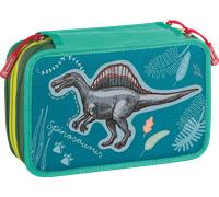 BRUNNEN Federmäppchen Dinosaurier | 3 Reißverschlüsse, blau