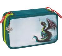 BRUNNEN Federmäppchen Drago | 3 Reißverschlüsse, blau