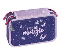 BRUNNEN Federmäppchen Magic Butterfly, gefüllt, 3 Reißverschlüsse