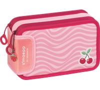 BRUNNEN Federmäppchen s'maepp Fruity Love | 3 Reißverschlüsse, rosa/rot