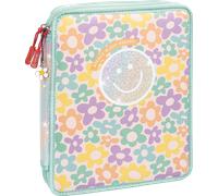 BRUNNEN Federmäppchen XXL Happy Hippie | 2 Reißverschlüsse, mehrfarbig, pastell