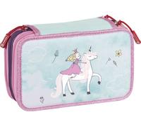 Brunnen Schüler-Etui 3-fach Einhorn-Prinzessin – gefüllt