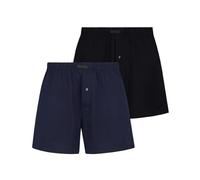 bruno banani Herren Jersey-Boxershorts, 2er Pack - Loose Fit, Basic Line, Cotton Marine/Schwarz XL