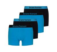 Boxer BRUNO BANANI "Flowing", Damen, Gr. XXL/8, blau (türkis, schwarz), Stoff, Obermaterial: 93% Baumwolle, 7% Elasthan, bedruckt, unifarben mit Farbeinsatz, körpernah, Unterhosen, mit kontrastreichem