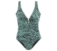 BRUNO BANANI Badeanzug Damen jade bedruckt Gr.40 Cup A/B