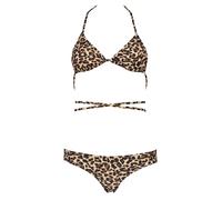 Triangel-Bikini BRUNO BANANI Gr. 38, Cup A/B, braun (braun, bedruckt) Damen Bikini-Sets Ocean Blue bedruckt mit langem Bindeband (86516022-38)