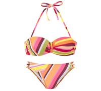 BRUNO BANANI Bügel-Bandeau-Bikini Damen orange bedruckt Gr.44 Cup E