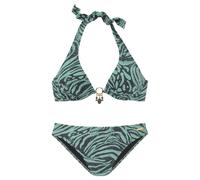 Bügel-Bikini BRUNO BANANI, Damen, Gr. 38, Cup B, grün (jade bedruckt), Polyamid, Microfaser, bedruckt, Animalprint, Bikini-Sets, in trendigem Animalprint (38125610-38) jade bedruckt