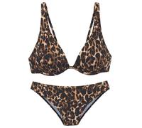 Bügel-Bikini BRUNO BANANI, Damen, Gr. 36, Cup D, leo bedruckt, Recycling-Polyamid, Animalprint, Bikini-Sets, mit modischem Animal-Design (42848404-36) leo bedruckt