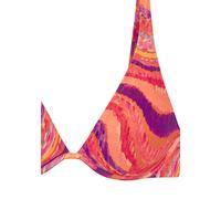 Bügel-Bikini-Top BRUNO BANANI "Kira", Damen, Gr. 44, Cup F, rot (rot, pflaume), Obermaterial: 85% Polyamid, 15% Elasthan. Futter: 90% Polyester, 10% Elasthan, bedruckt, strukturiert, Bikini-Oberteile,