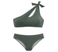 Bustier-Bikini BRUNO BANANI Gr. 42, Cup C/D, grün (oliv) Damen Bikini-Sets Ocean Blue mit asymmetrischem Schnitt (29524206-42)