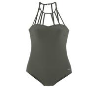 Badeanzug BRUNO BANANI, Damen, Gr. 38, Cup A/B, grün (oliv), Polyamid, Badeanzüge Badeanzug, mit eleganter Ausschnittvariante (60036939-38) oliv