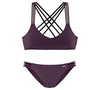 Bustier-Bikini BRUNO BANANI Gr. 34, Cup C/D, rot (bordeaux) Damen Bikini-Sets Ocean Blue mit Zierbändern (95877367-34)