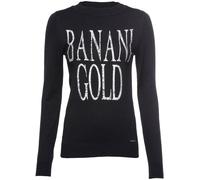 bruno banani Damen Rundhals-Pullover mit großem Frontprint Feinstrick-Sweater 67912760 Schwarz 32/34