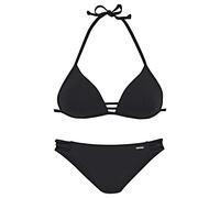 Bruno Banani Triangel-Bikini, mit Zierbändern 34, Cup B schwarz Damen Black White Trends Damenbademode Triangel-Bikini 34, Cup B schwarz