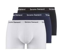 Boxer BRUNO BANANI "EASY LIFE", Jungen, Gr. XL, blau (schwarz, marine, weiß), Obermaterial: 93% Baumwolle, 7% Elasthan, bedruckt, unifarben, körpernah, Unterhosen, mit Logobund (23415521-XL) schwarz,