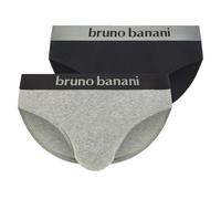 Slip BRUNO BANANI "Flowing", Kinder, Gr. M, grau (graumelange, schwarz), Obermaterial: 93% Baumwolle, 7% Elasthan, unifarben mit Farbeinsatz, eng, Unterhosen Slip, mit Logobund (69519326-M) graumelang