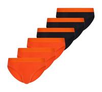 Slip BRUNO BANANI "Flowing", Herren, Gr. XL, schwarz (karotte, schwarz), Obermaterial: 93% Baumwolle, 7% Elasthan, unifarben mit Farbeinsatz, eng, Unterhosen Slip, mit Logobund (68966808-XL)