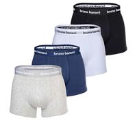 Bruno Banani Herren Boxershorts 4er Pack - Every Day, Baumwolle Schwarz/Grau/Weiß/Blau M