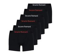 Bruno banani Herren Boxershorts Unterhosen Flowing 2203-1388 6er Pack, Farbe:Schwarz, Menge:6er Pack (3X 2er), Wäschegröße:L, Artikel:-1936 schwarz-weiß/schwarz-rot