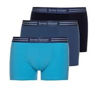 Bruno Banani Herren Boxershorts 3er Pack - Essential Cotton, Baumwolle, einfarbig, mehrfarbig, S (Small) Schwarz/ Dunkelblau/ Hellblau