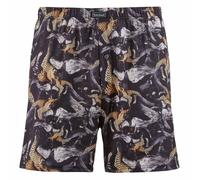 bruno banani Herren Jersey-Boxershorts - PANTHERA, bb Premium Line, Print Schwarz/Beige XL