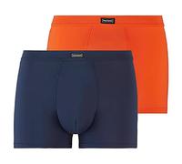 bruno banani Herren Korte 2 stuks Micro Gekleurd Boxershorts, Mehrfarbig (Orangerot// Anthrazit 2585), S EU