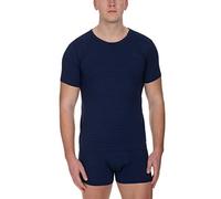 Bruno Banani Herren T-Shirt - Oberteil, Shirt, Check Line 2.0, Polyamid, Rundhals, Logo, einfarbig Dunkelblau L