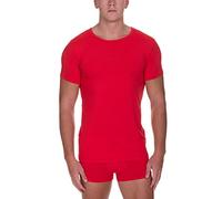 Bruno Banani Herren T-Shirt - Oberteil, Shirt, Check Line 2.0, Polyamid, Rundhals, Logo, einfarbig Rot S