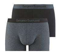Bruno Banani Herren Short 2Pack Flowing Unterwäsche, anthrazitmelange//schwarz, XXL