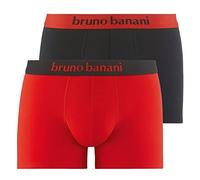 Bruno Banani Herren Short 2Pack Flowing Unterwäsche, brilliantrot//schwarz, XL