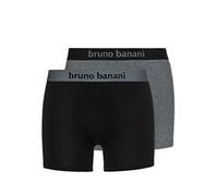 Bruno Banani Herren Short Flowing, 2er Pack, Einfarbig, Gr. X-Large, Mehrfarbig (schwarz/graumelange 1782)