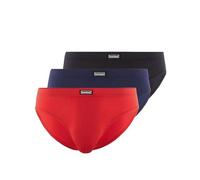 bruno banani Herren Sportslips Soft Micro - 3er Set - Bequeme Herren Strings - Atmungsaktive Mikrofaser - Hohe Bewegungsfreiheit schwarz/Marine/rot, M