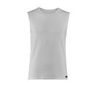 Bruno Banani Herren Tanktop - Check Line 2.0, Rundhals, Polyamid, Karo, Logo, einfarbig Weiß S