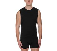 Bruno Banani Herren Tanktop - Multipack, Check Line 2.0, Rundhals, Polyamid, Karo, Logo, einfarbig Schwarz S 2er Pack (2x1P)
