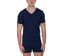 Bruno Banani Herren T-Shirt - Oberteil, Shirt, Check Line 2.0, Polyamid, V-Neck, Logo, einfarbig Dunkelblau S