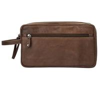 BRUNO BANANI Kulturtasche Echt Leder Herren Rindleder Kulturbeutel, Kosmetiktasche für Reisen, Waschtasche zum Aufhängen, Necessaire mit Reißverschluss